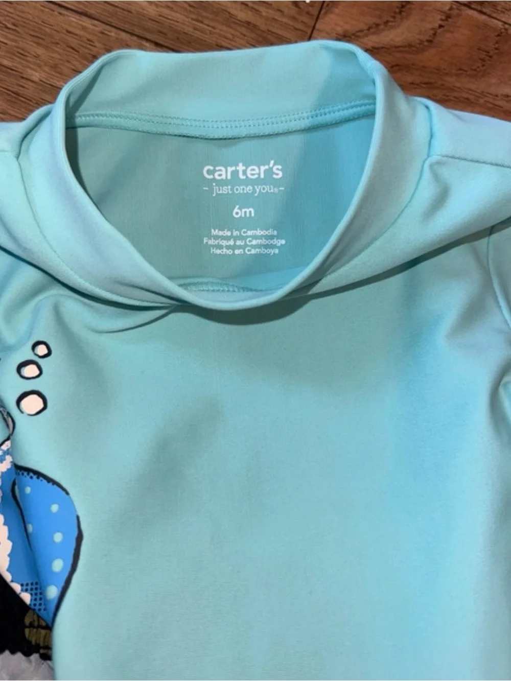 Carter's Black Swim Shorts with Aqua Octopus Print